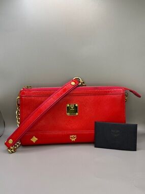 MCM Patent Leather Clutch/Pochette Shoulder Bag